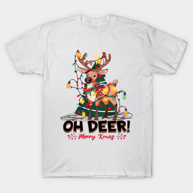 Oh Deer! Christmas Reindeer T-Shirt by BankaiChu